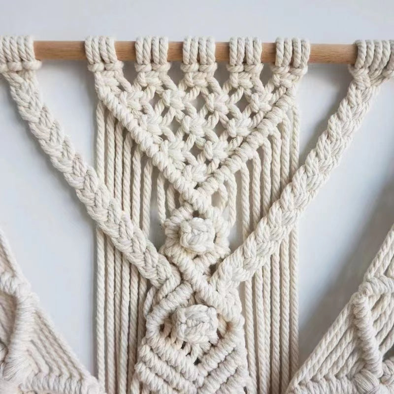 Wall Hanging Decor, Geometric Woven Tapestry Rack,Chic Cotton Handmade Bohemian Art