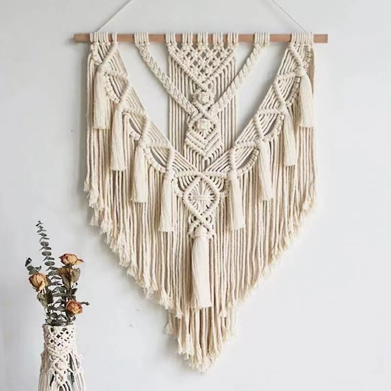 Wall Hanging Decor, Geometric Woven Tapestry Rack,Chic Cotton Handmade Bohemian Art