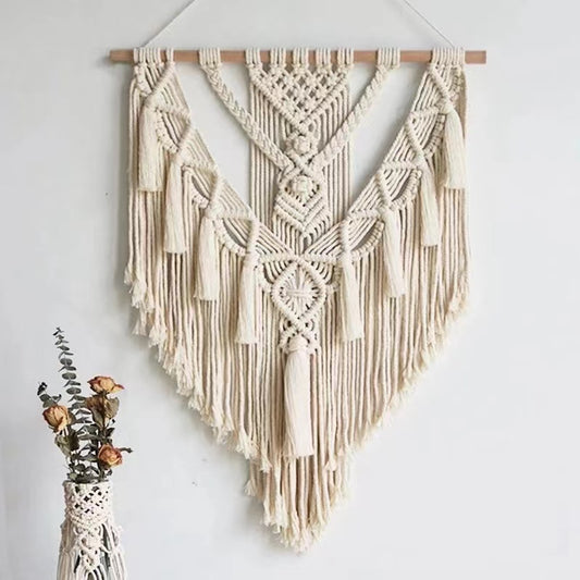 Wall Hanging Decor, Geometric Woven Tapestry Rack,Chic Cotton Handmade Bohemian Art