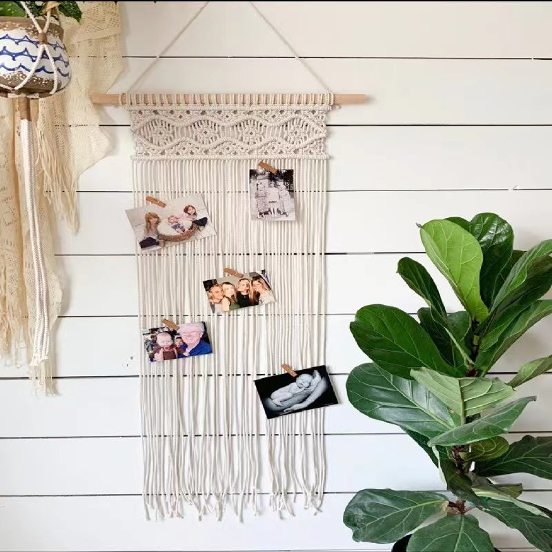 Wall Hanging Decor, Geometric Woven Tapestry Rack,Chic Cotton Handmade Bohemian Art