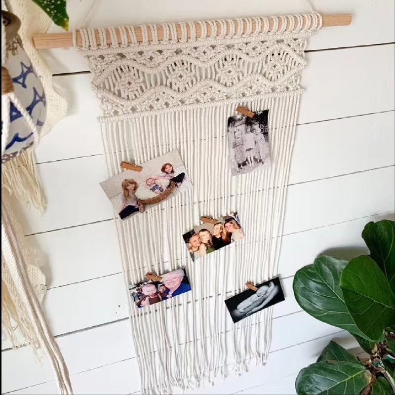 Wall Hanging Decor, Geometric Woven Tapestry Rack,Chic Cotton Handmade Bohemian Art