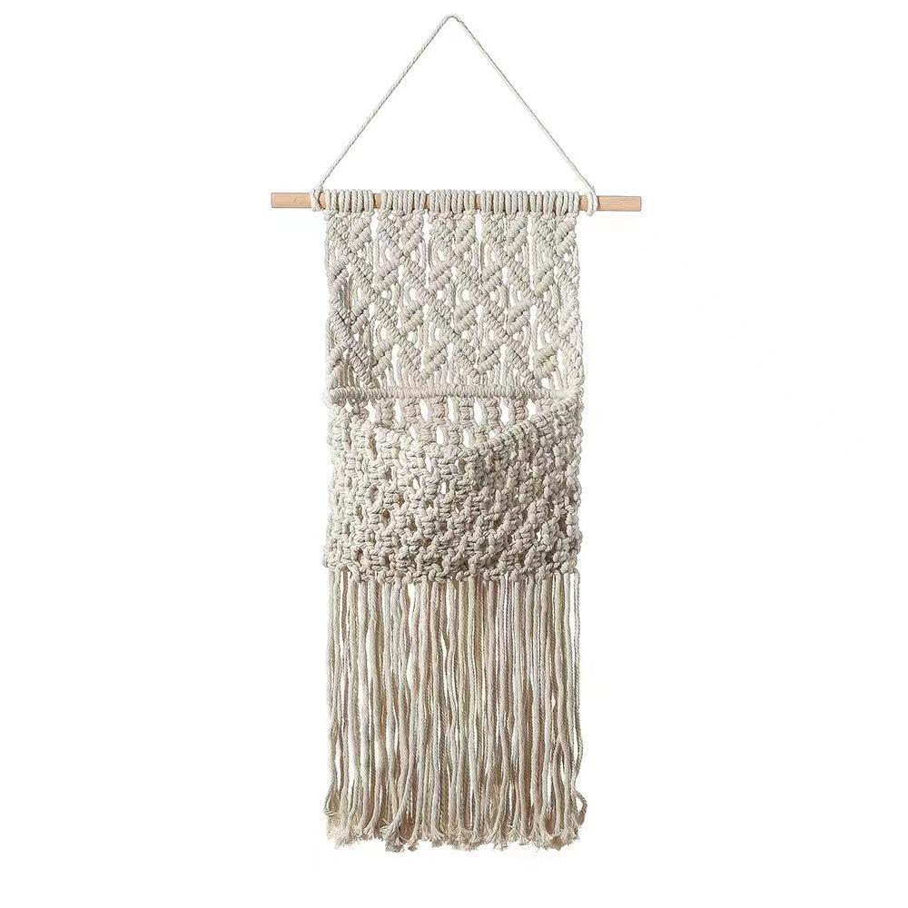 Wall Hanging Decor, Geometric Woven Tapestry Rack,Chic Cotton Handmade Bohemian Art