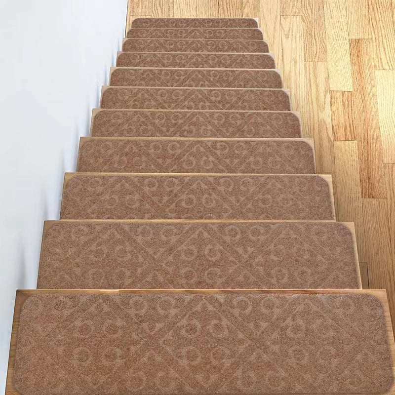 Stair Treads Carpet Non-Slip Indoor Stair Runners for Wooden Steps, Stair Rugs for Kids and Dogs, Set of 15, 8" X 30", Embossing Camel