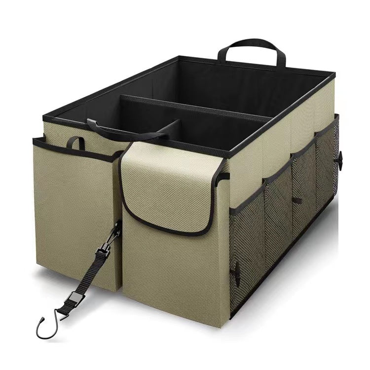 Auto Car Trunk Organizer - Collapsible,Storage  Adjustable ,Waterproof,Convenient- Car Accessories -  Beige