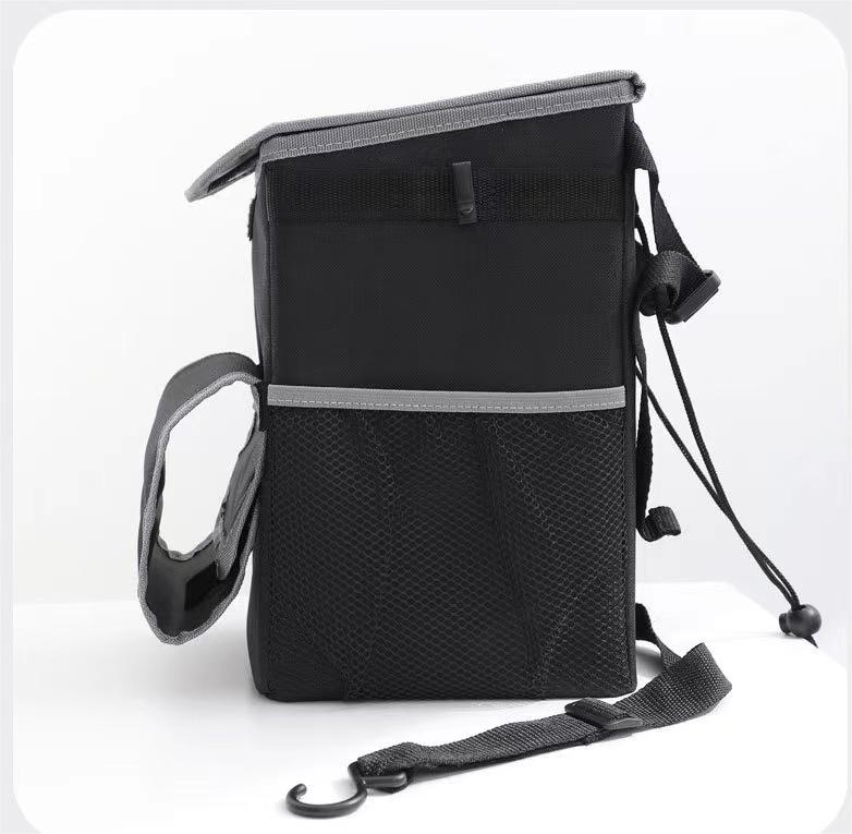 Waterproof Car Trash Can Garbage Bin,Multipurpose,Super Large Size  with Lid and Storage Pockets,Foldable and adjustable，Leak Proof -Black