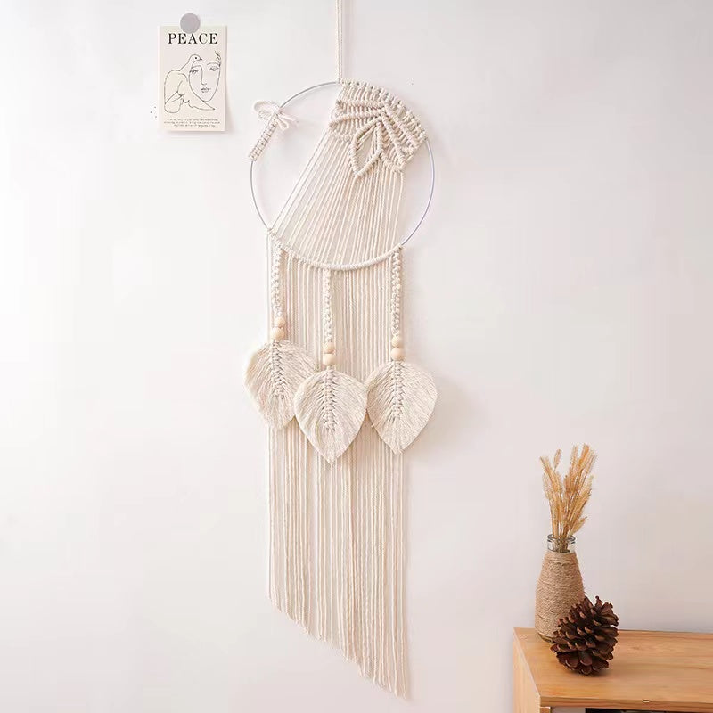 Wall Hanging Decor, Geometric Woven Tapestry Rack,Chic Cotton Handmade Bohemian Art
