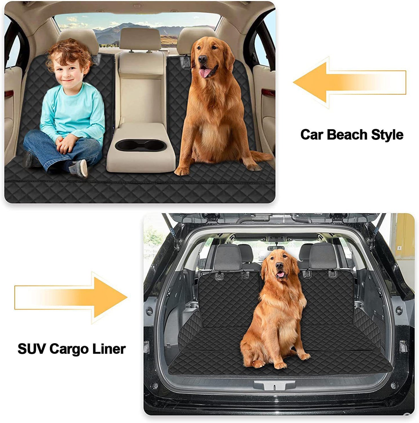Dog Car Seat Covers, 100% Waterproof Pet Seat Cover，Scratch Proof, Heavy Duty and Nonslip Pet Bench Seat Cover,Capable for Cars, Trucks & SUVs