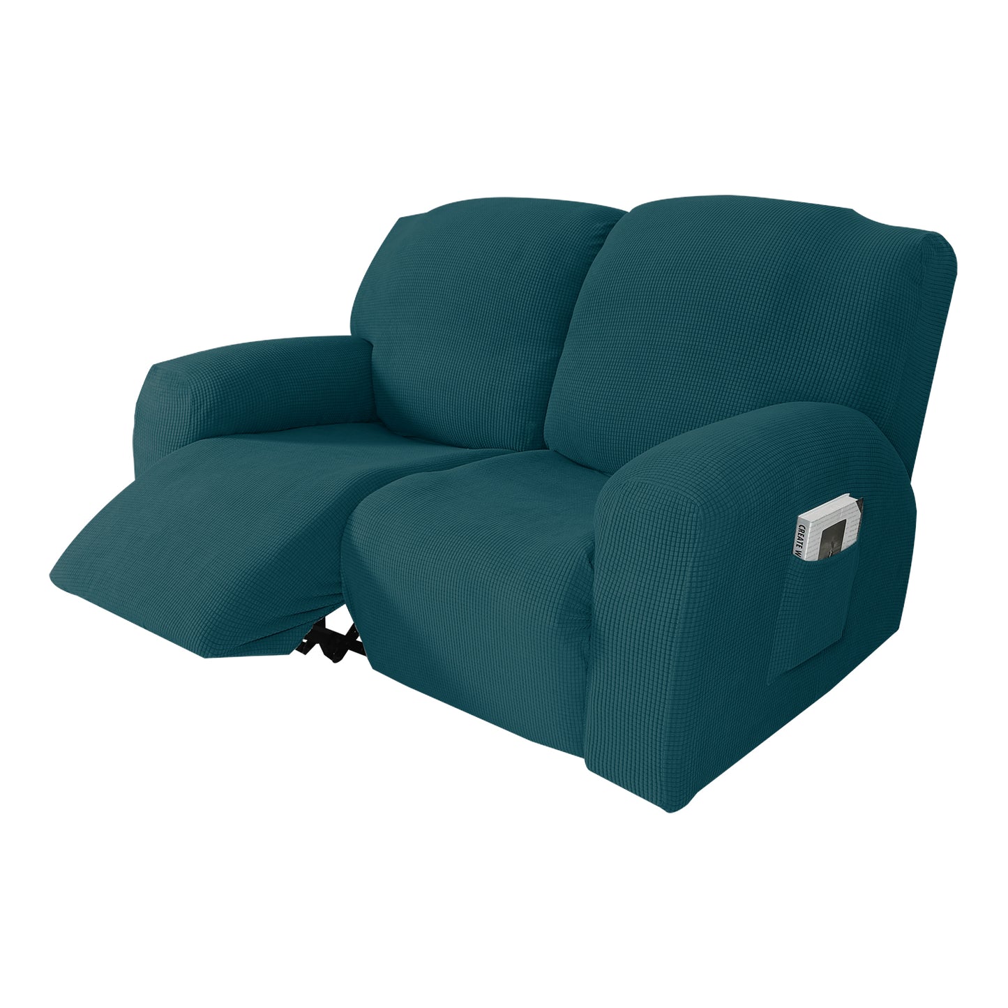 Recliner Sofa Covers Stretch for 1/2/3 Seats Jacquard Pattern Furniture Protector, Dark Teal