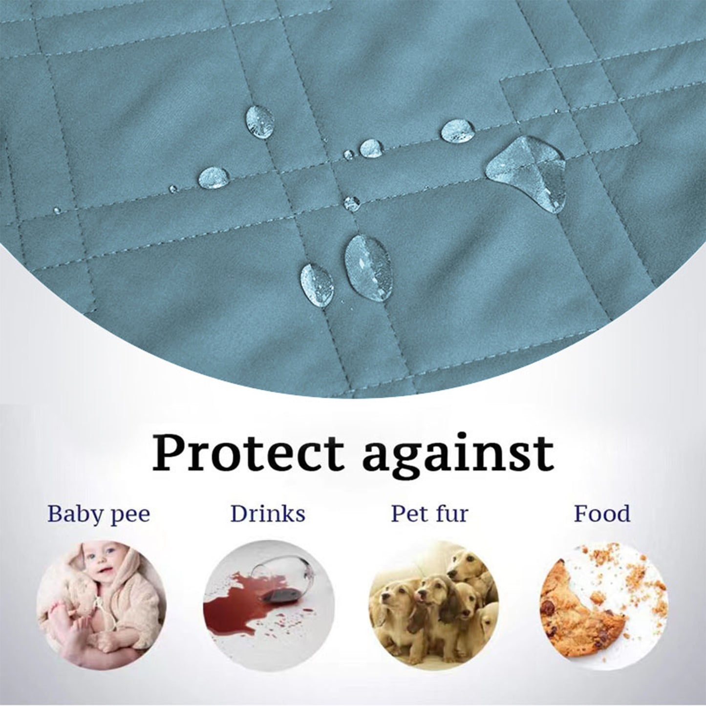 Waterproof Dog Bed Cover Pet Blanket with Anti-Slip Back for Furniture Bed Couch Sofa-Turquoise