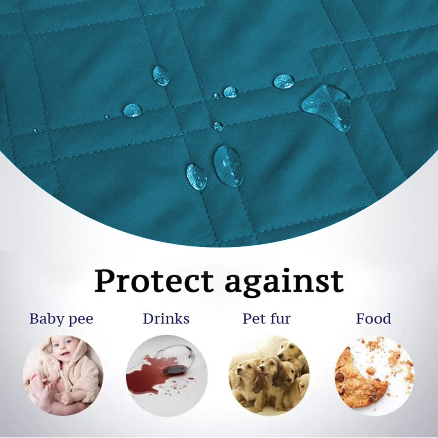 Waterproof Dog Bed Cover Pet Blanket with Anti-Slip Back for Furniture Bed Couch Sofa-Teal
