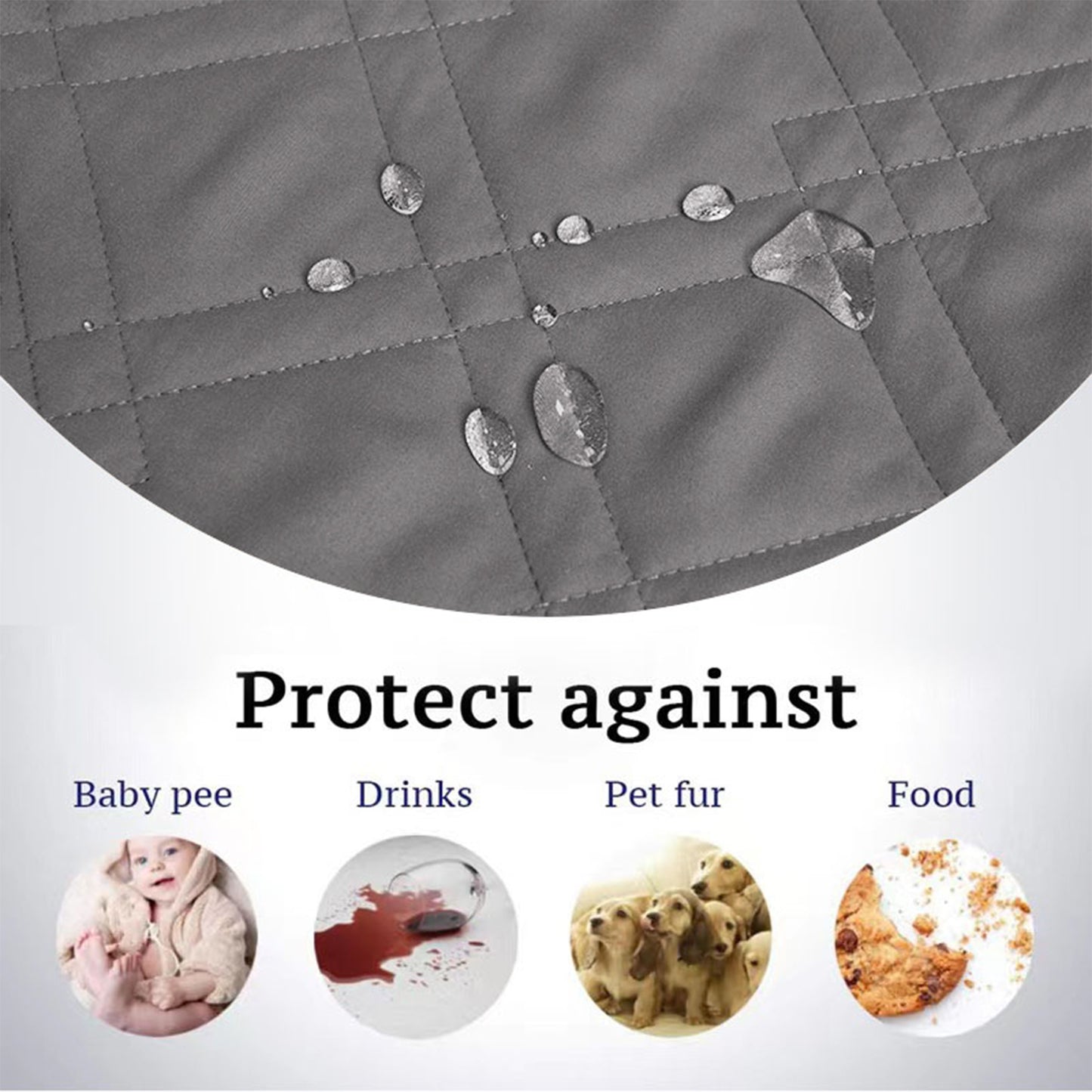 Waterproof Dog Bed Cover Pet Blanket with Anti-Slip Back for Furniture Bed Couch Sofa-Dove
