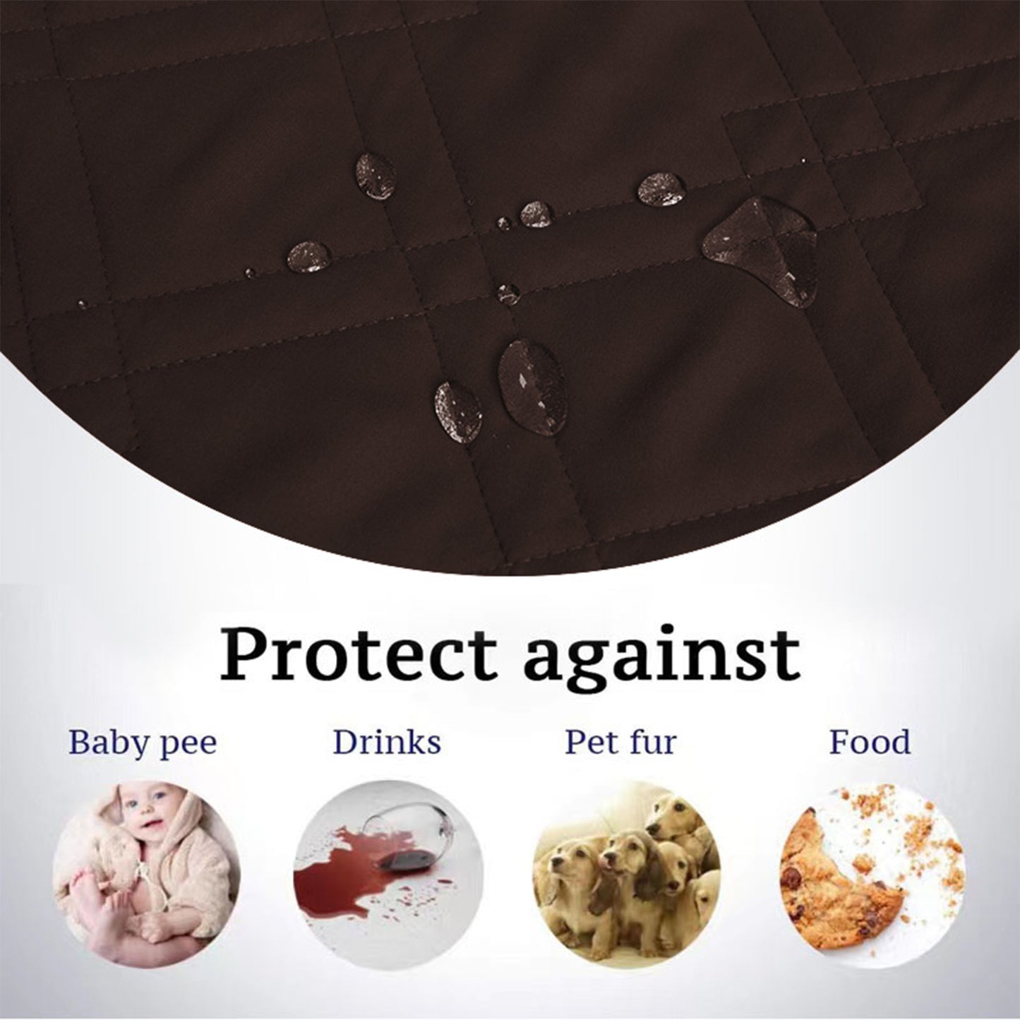 Waterproof Dog Bed Cover Pet Blanket with Anti-Slip Back for Furniture Bed Couch Sofa-Brown