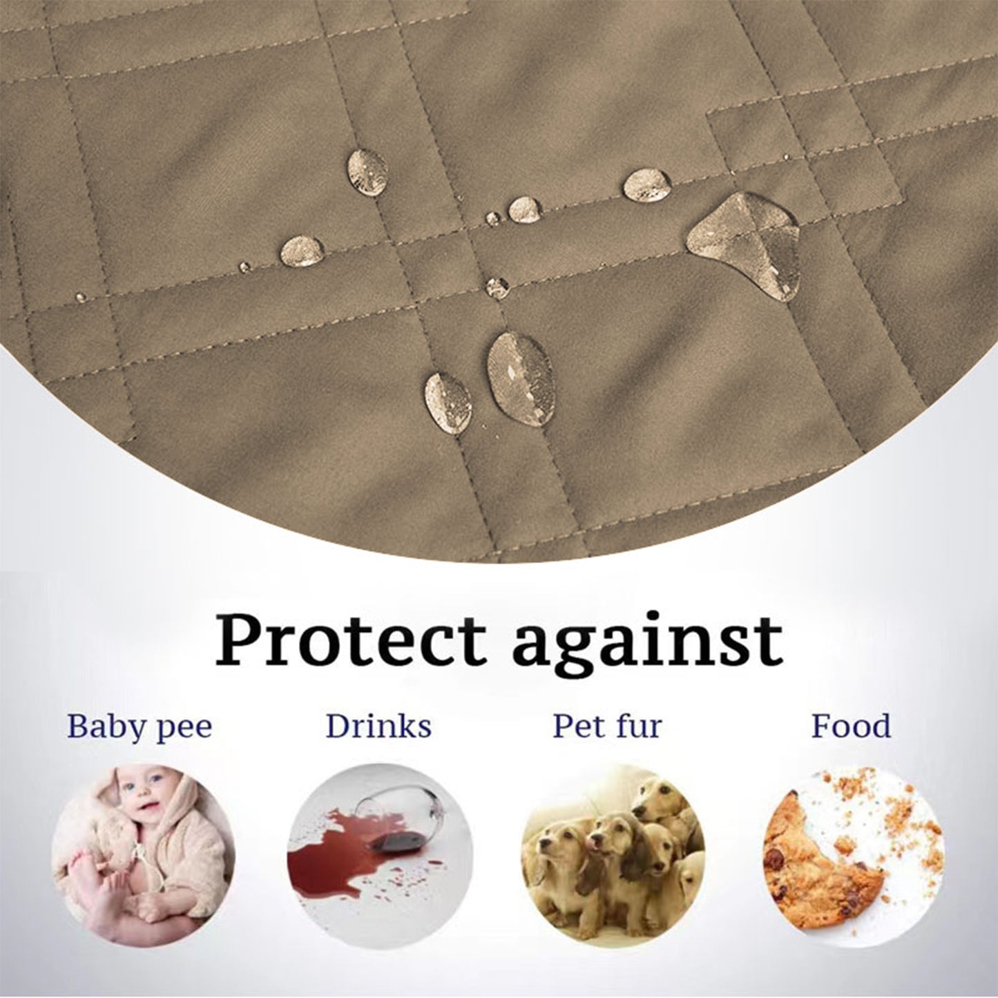 Waterproof Dog Bed Cover Pet Blanket with Anti-Slip Back for Furniture Bed Couch Sofa-Taupe