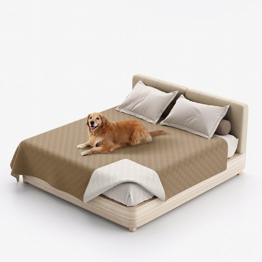 Waterproof Dog Bed Cover Pet Blanket with Anti-Slip Back for Furniture Bed Couch Sofa-Taupe