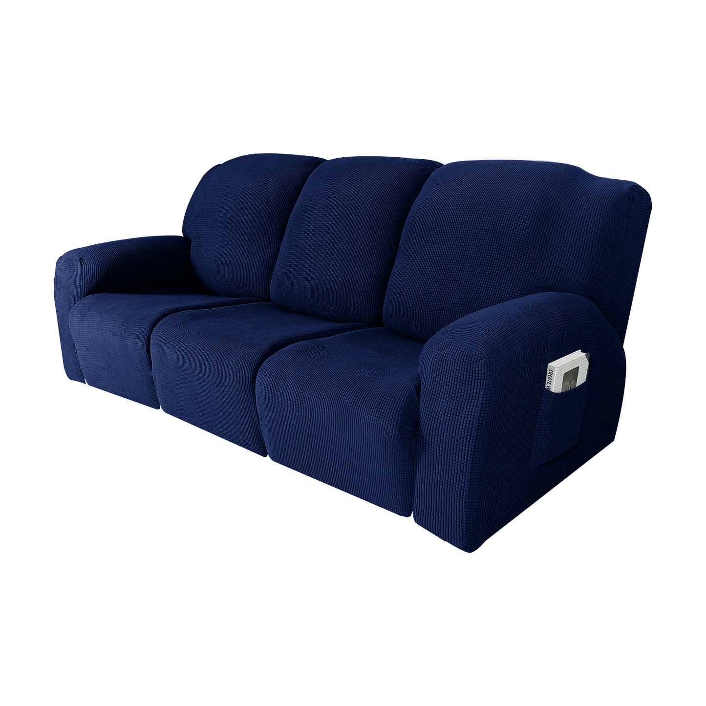 Recliner Sofa Covers Stretch for 1/2/3 Seats Jacquard Pattern Furniture Protector, Navy