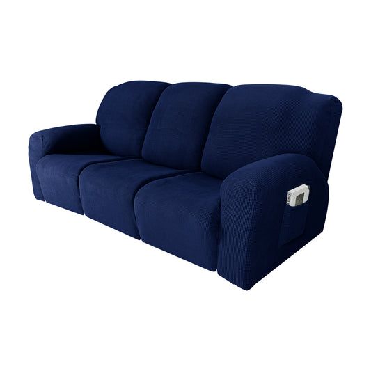 Recliner Sofa Covers Stretch for 1/2/3 Seats Jacquard Pattern Furniture Protector, Navy
