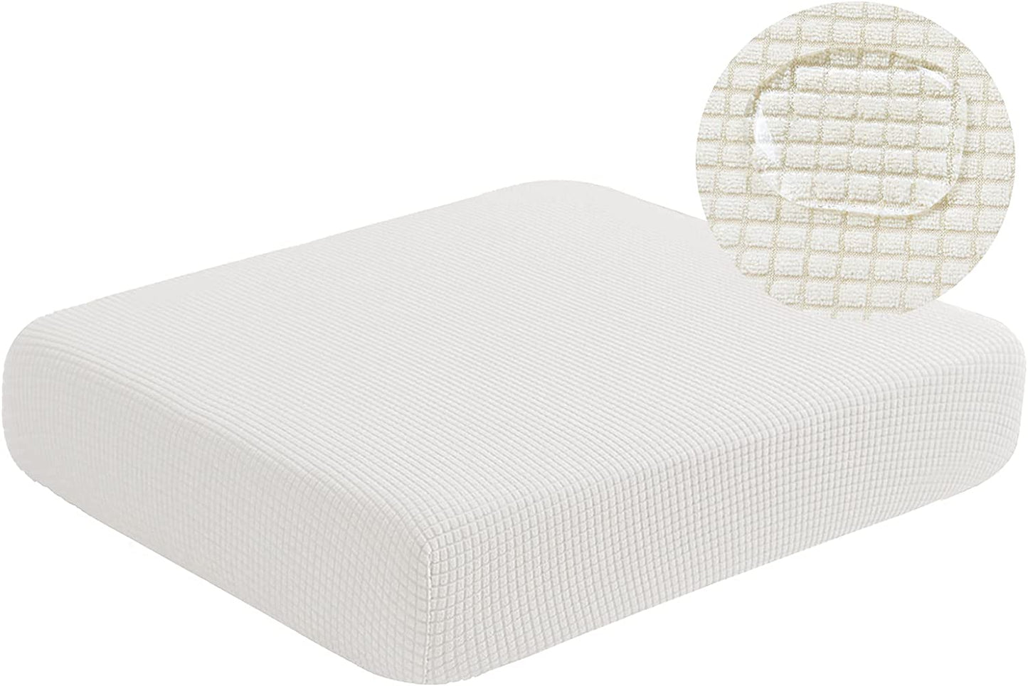 Water Repellent Sofa Couch Cushion Covers Sofa Seat Slipcover Suitable for 1/2/3 Setaer Furniture Protector, Non Slip Small Checks, White