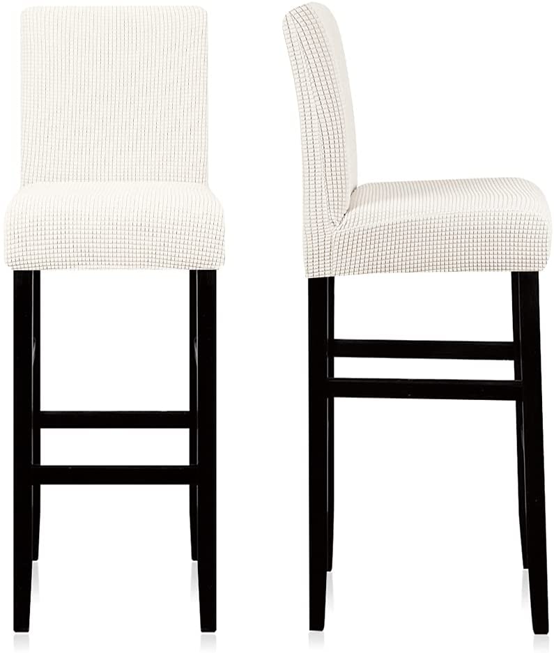 Reusable Pub Counter Stool Chair Covers Set of 2/4/6/8, Ivory