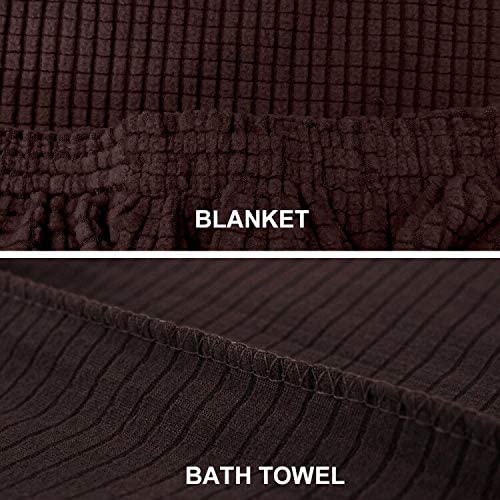 Stretch Jacquard Dining Chair Covers Set of 2/4/6/8, brown