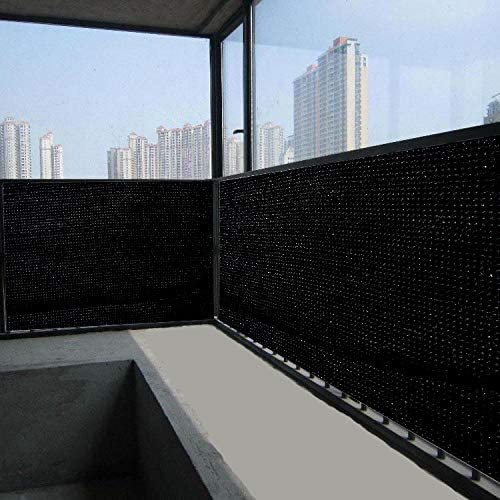 Balcony Privacy Screen Fence Cover, Privacy Screen UV-Resistant Visibility Reduction Fence Screen for Balcony, Backyard, Patio, Porch, Garden (Black)