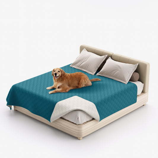 Waterproof Dog Bed Cover Pet Blanket with Anti-Slip Back for Furniture Bed Couch Sofa-Teal