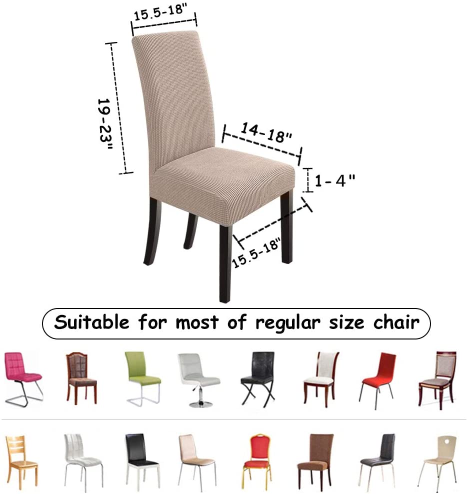 Stretch Dining Room Chair Slipcovers , Set of 2/4/6/8 PCS, Khaki