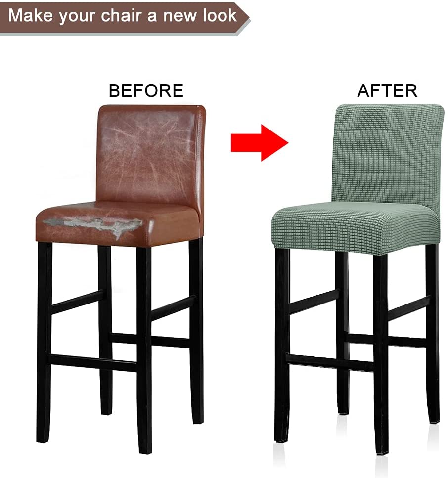 Reusable Pub Counter Stool Chair Covers Set of 2/4/6/8, Dark Cyan