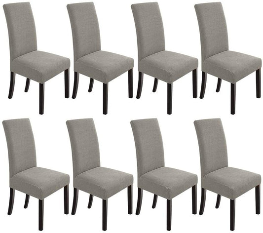 Stretch Jacquard Dining Chair Covers Set of 2/4/6/8, taupe