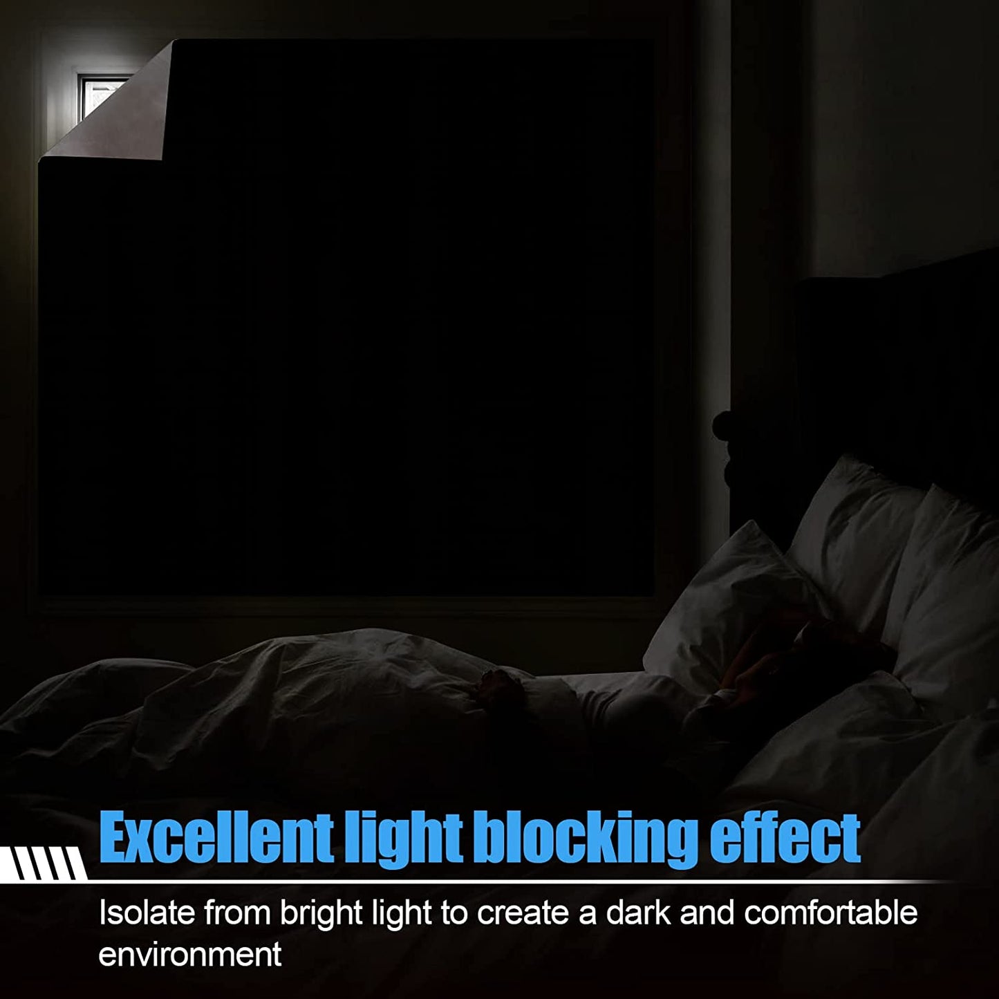 Portable Blackout Curtains,100% Blackout Shades for Bedroom Travel Apartment Nursery, Cut Easily Temporary Blackout Shades with Reusable Adhesive