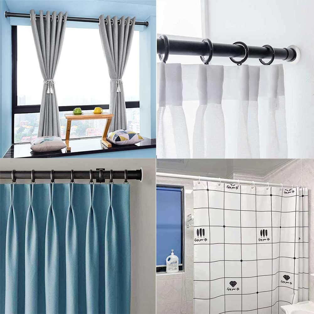 Room Divider Tension Curtain Rod-White