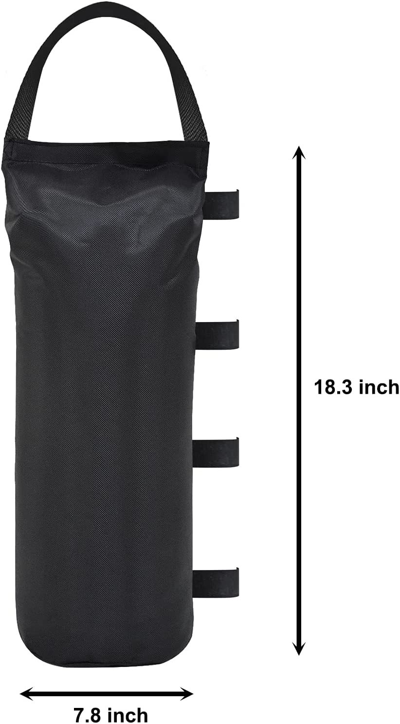 112 LBS Extra Large Pop up Canopy Weights Sand Bags for Ez Pop up Canopy Tent Outdoor Instant Canopies, 4-Pack,Black (Without Sand) Dark Black