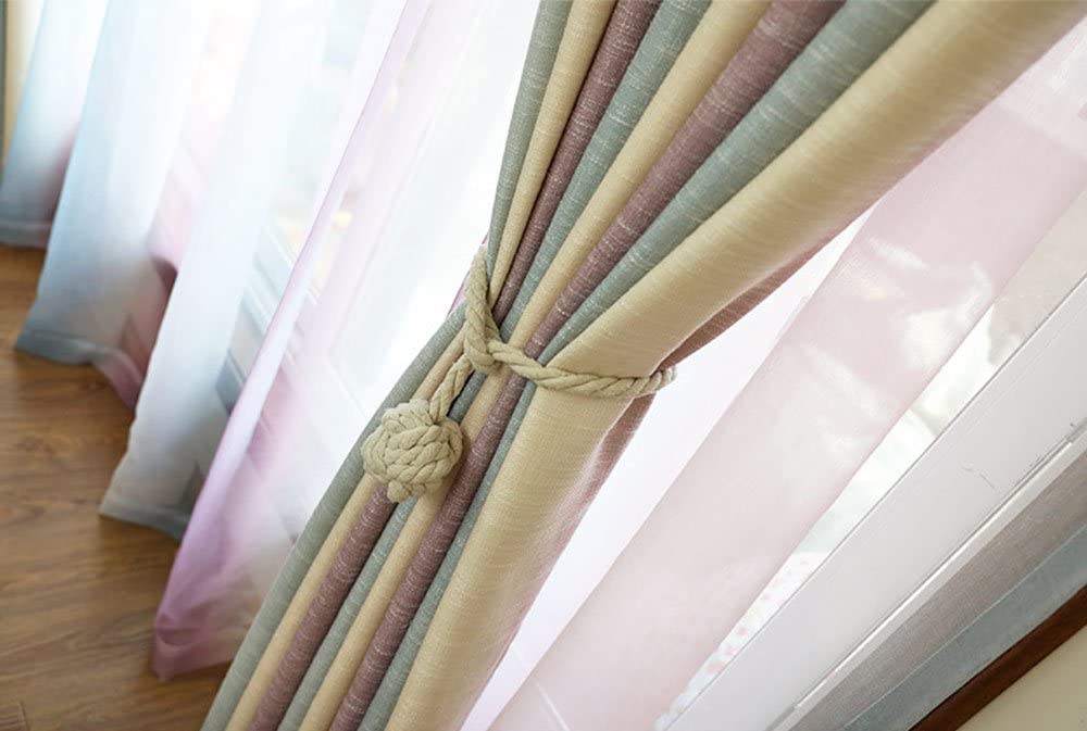 Curtain Tiebacks - 2/4 PCS Handmade Rural Decorative Curtain Holdbacks (Drak Coffee)