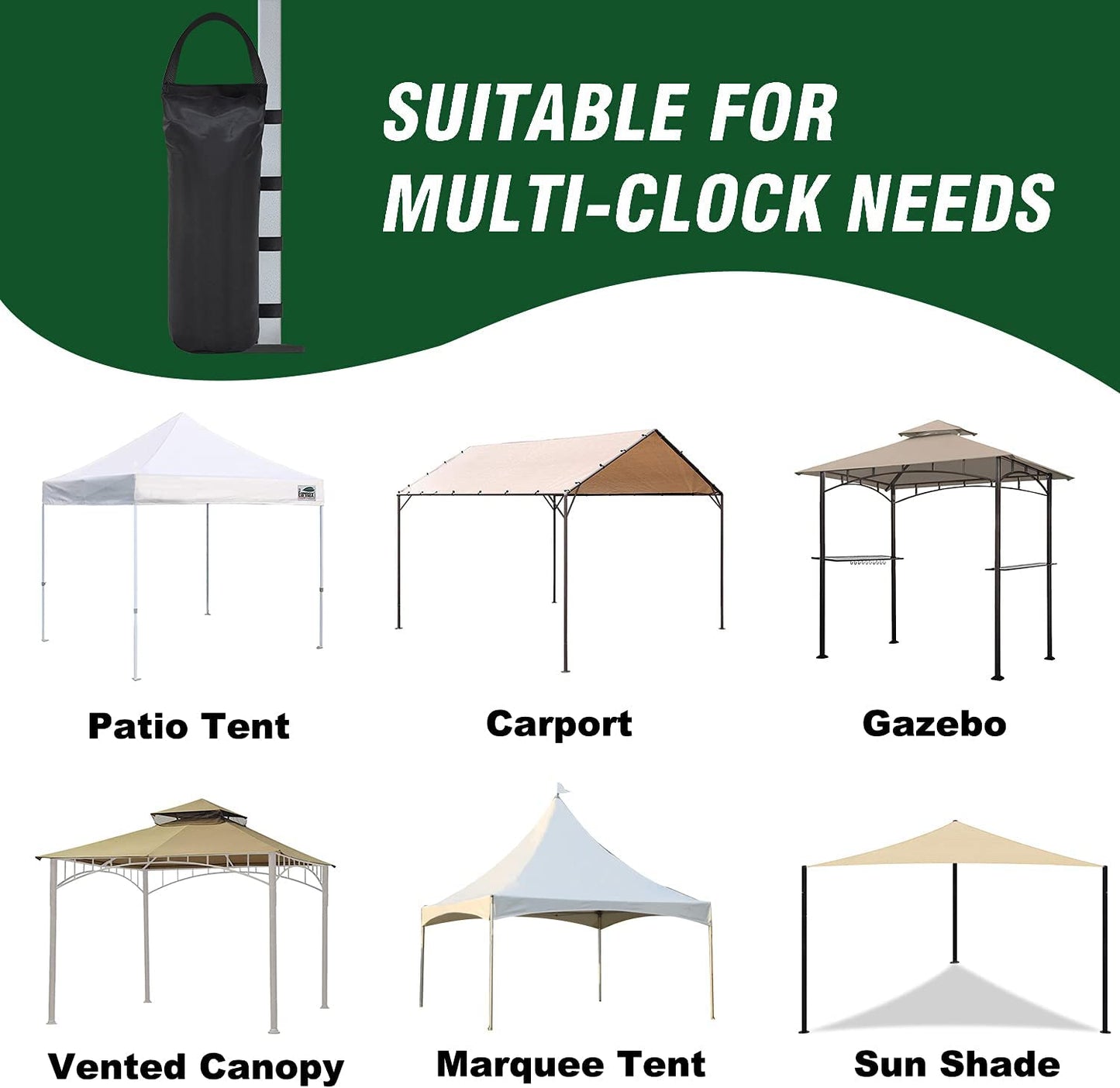 112 LBS Extra Large Pop up Canopy Weights Sand Bags for Ez Pop up Canopy Tent Outdoor Instant Canopies, 4-Pack,Black (Without Sand) Dark Black