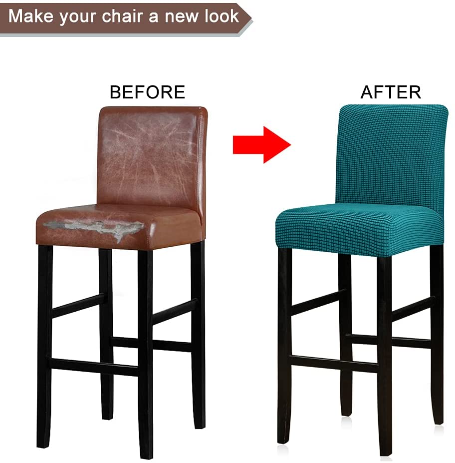 Reusable Pub Counter Stool Chair Covers Set of 2/4/6/8, Dark Teal