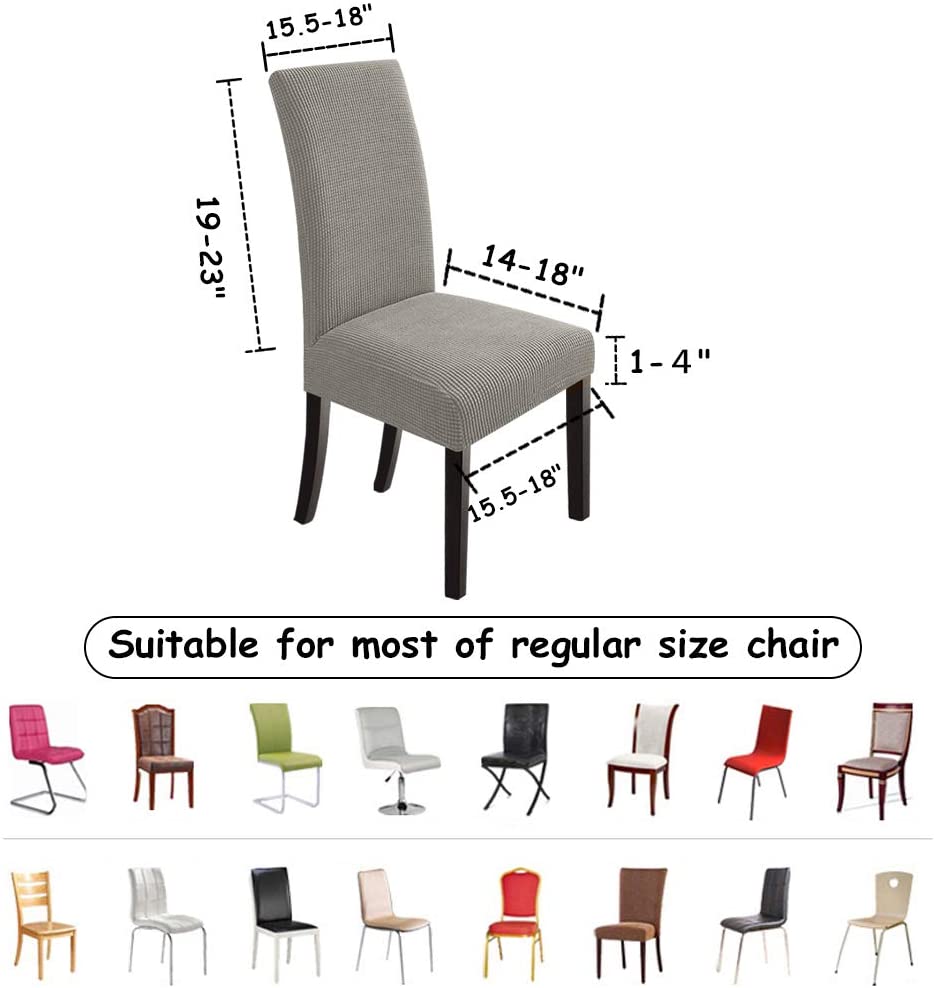 Stretch Jacquard Dining Chair Covers Set of 2/4/6/8, taupe
