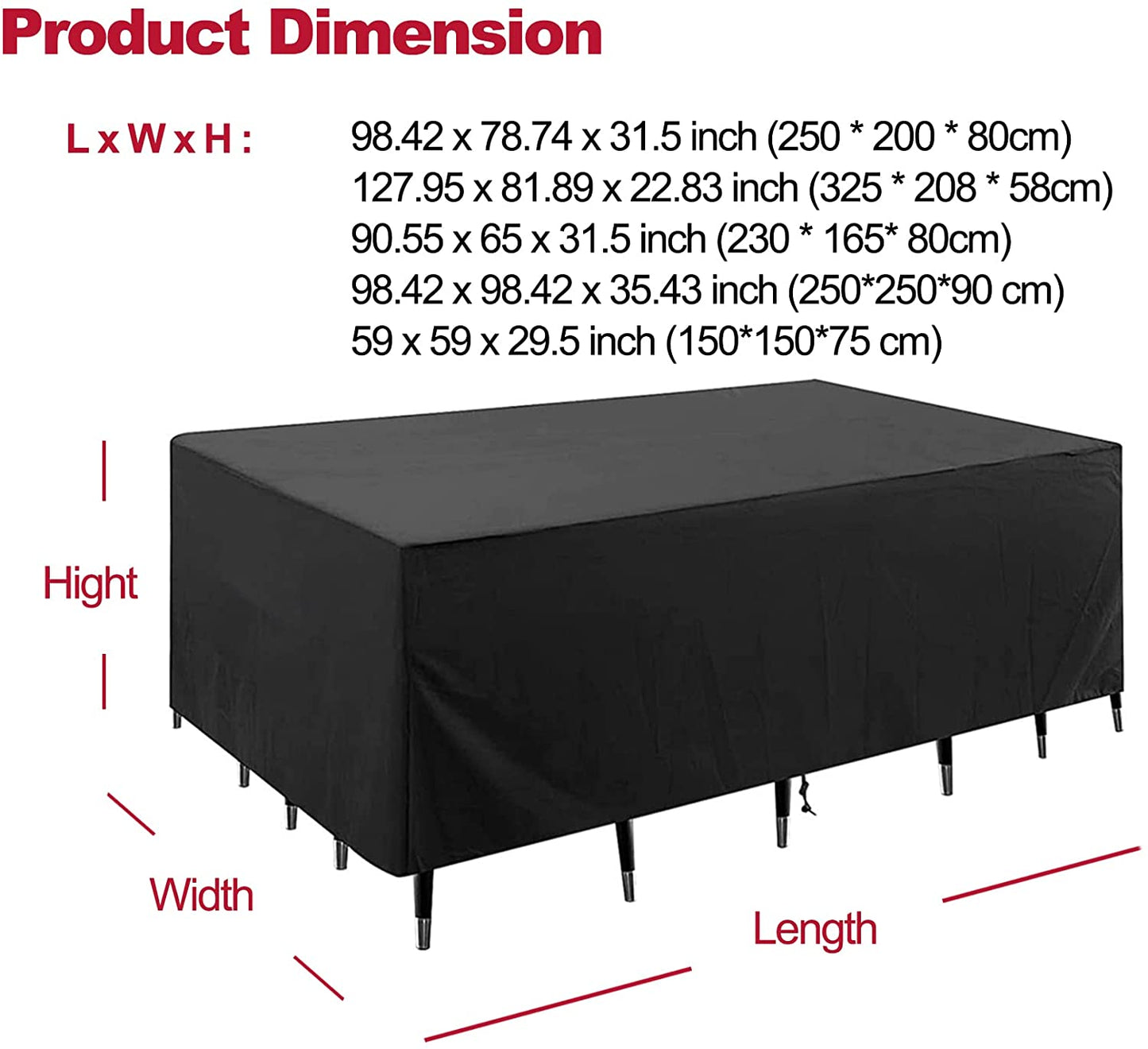 Outdoor Patio Garden Furniture Set Cover Rain Snow Chair Waterproof Cover 420D Oxford Fabric
