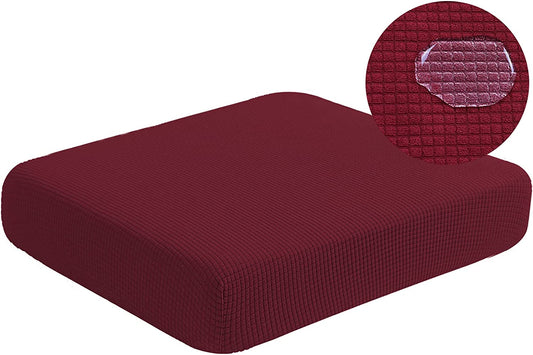 Water Repellent Sofa Couch Cushion Covers Sofa Seat Slipcover Suitable for 1/2/3 Setaer Furniture Protector, Non Slip Small Checks, Wine