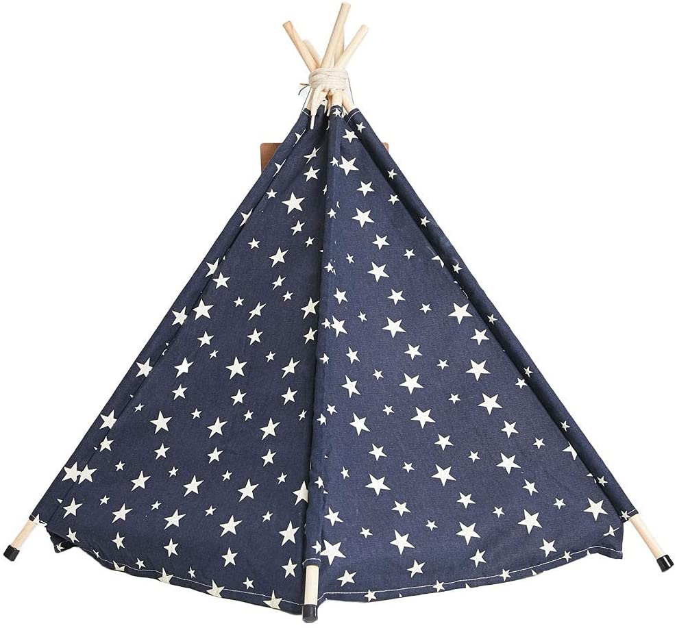 Pet Teepee Dog & Cat Bed - Portable Dog Tents & Pet Houses with Thick Cushion & Blackboard