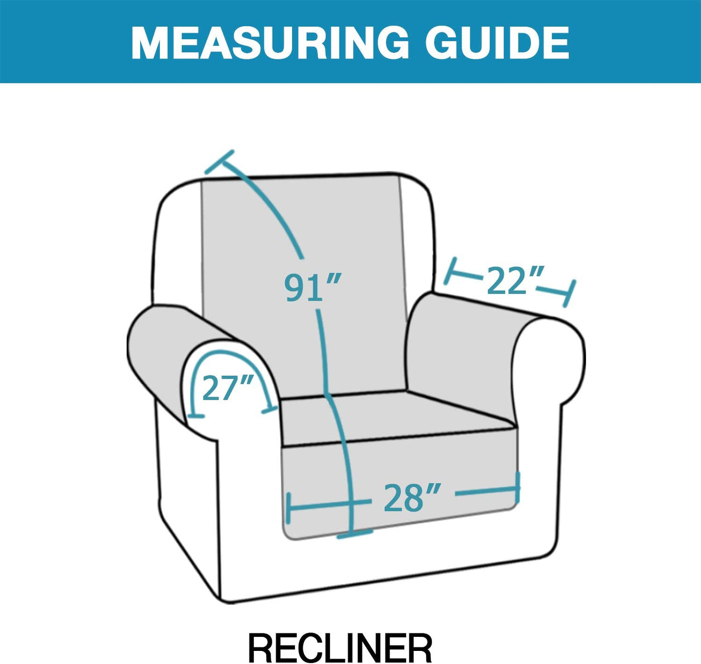 Recliner Covers Velvet Slip Resistant Recliner Sofa Slipcover Seat  Couch Furniture Protector with Elastic Straps Recliner Cover - Brown
