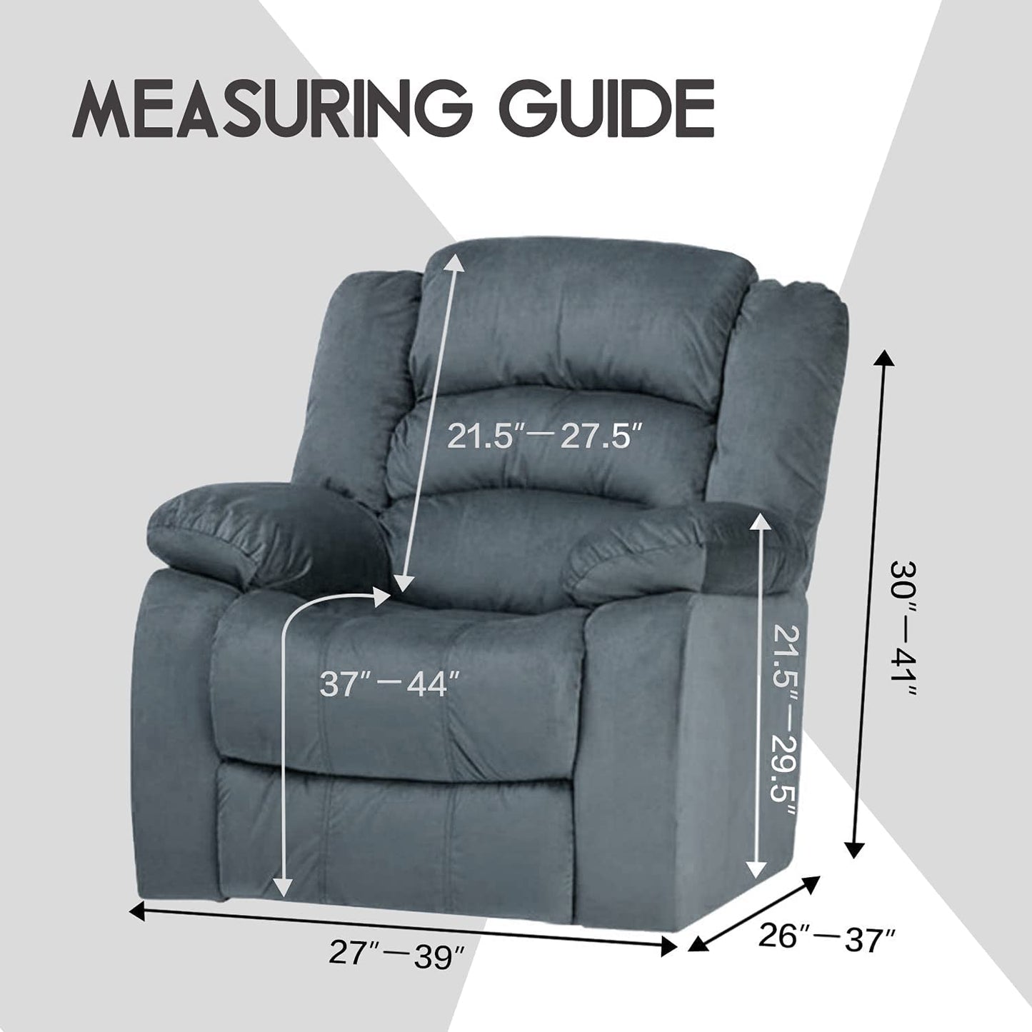 1 Seat Recliner Cover, Velvet Stretch Reclining Chair Covers for 1 Cushion Reclining Sofa, Single Seat Recliner Couch Cover, Thick, Very Soft, Machine Washable, Taupe