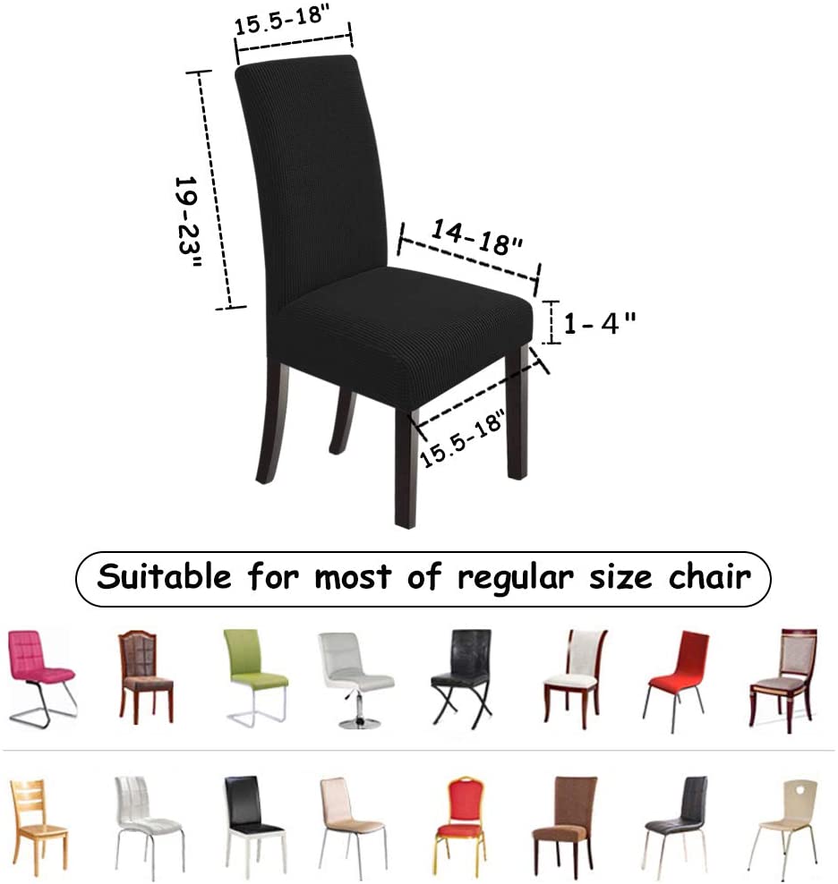 Dining Room Chair Slipcovers Stretch Chair Covers, Set of 2/4/6/8 PCS, Black
