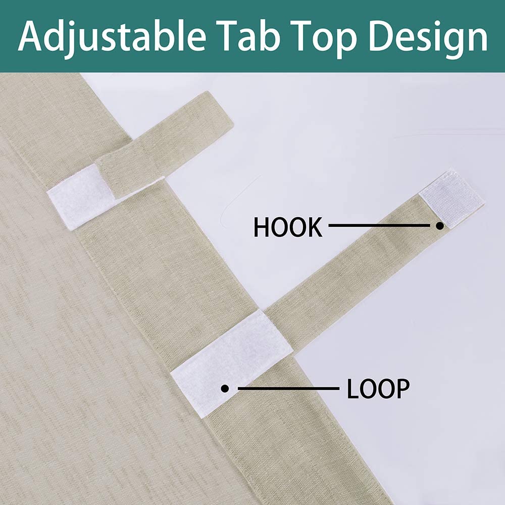 Outdoor Curtain for Patio - 2 Panels Waterproof Tab Top Panels, Linen