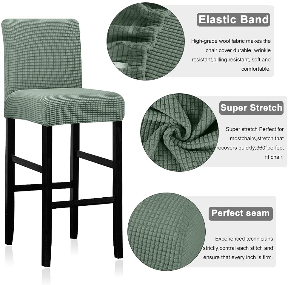 Reusable Pub Counter Stool Chair Covers Set of 2/4/6/8, Dark Cyan