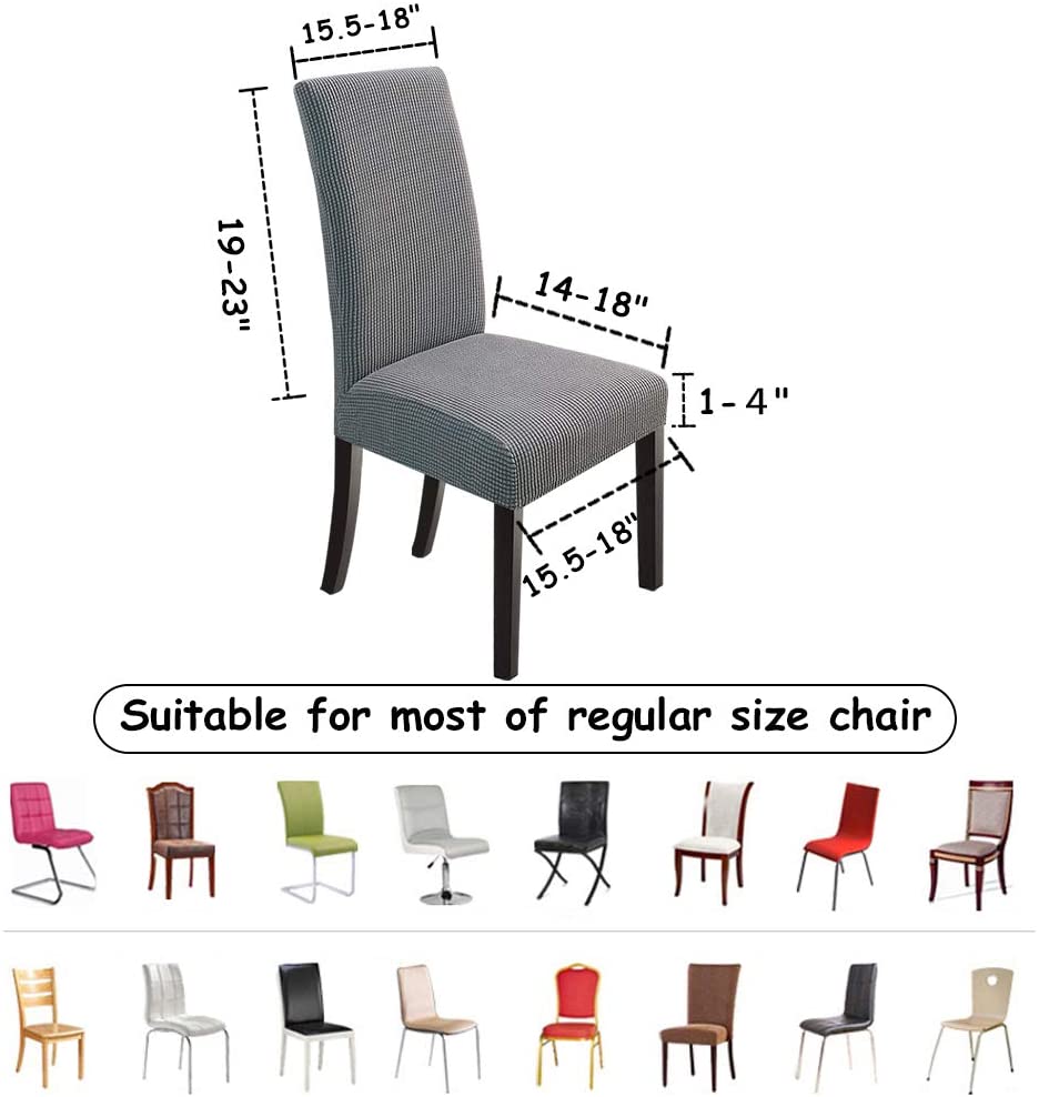 Stretch Dining Room Chair Slipcovers , Set of 2/4/6/8 PCS, Grey