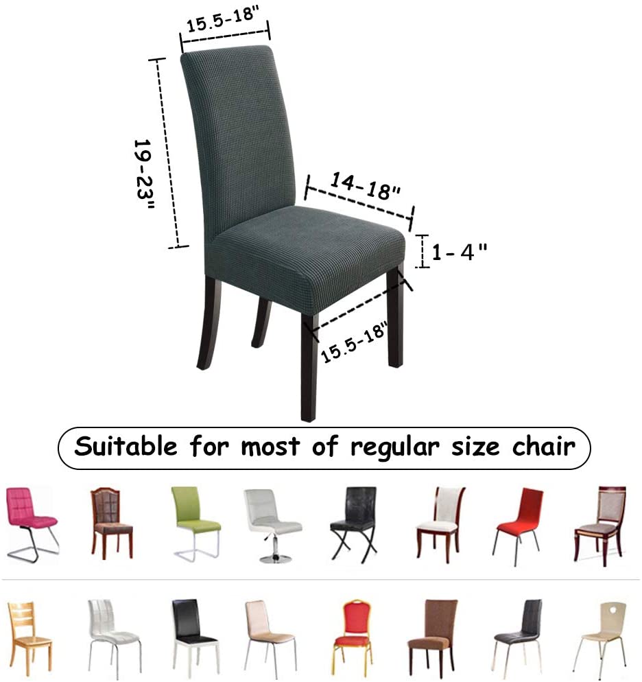 Stretch Jacquard Dining Chair Covers Set of 2/4/6/8, grey