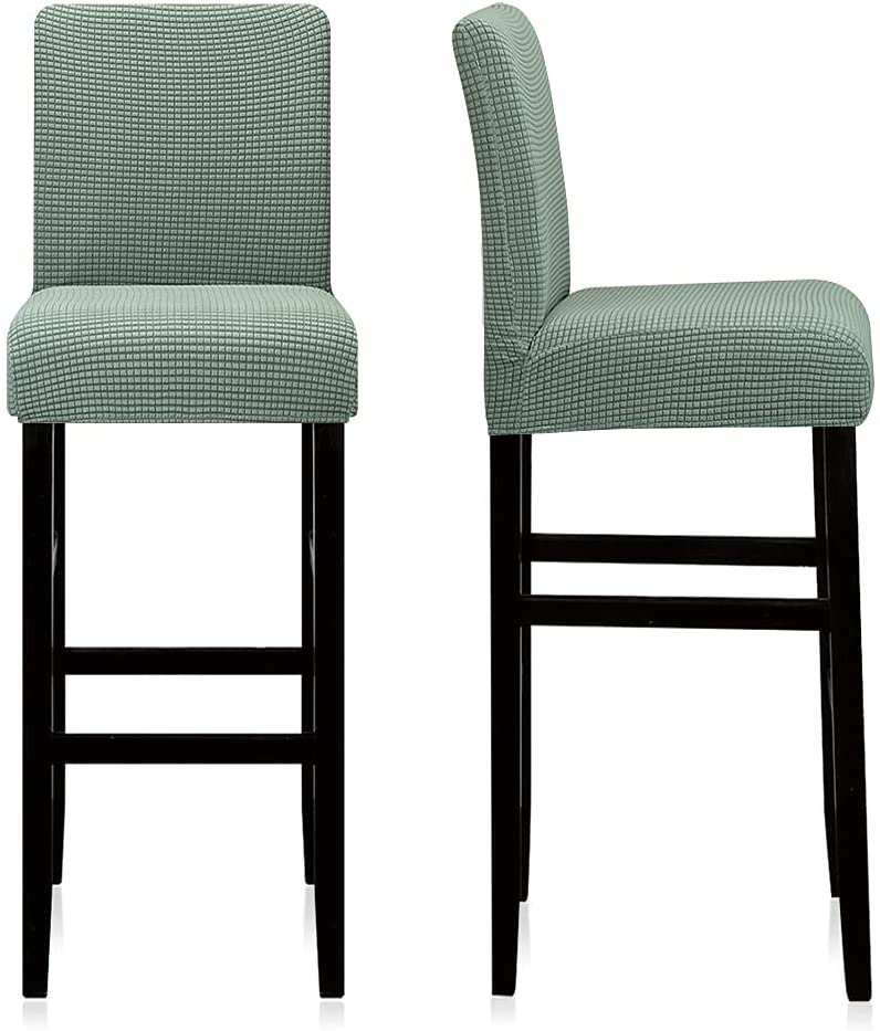 Reusable Pub Counter Stool Chair Covers Set of 2/4/6/8, Dark Cyan