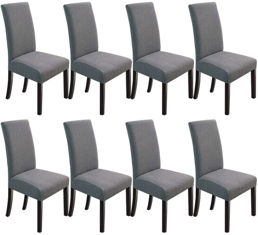 Stretch Dining Room Chair Slipcovers , Set of 2/4/6/8 PCS, Grey