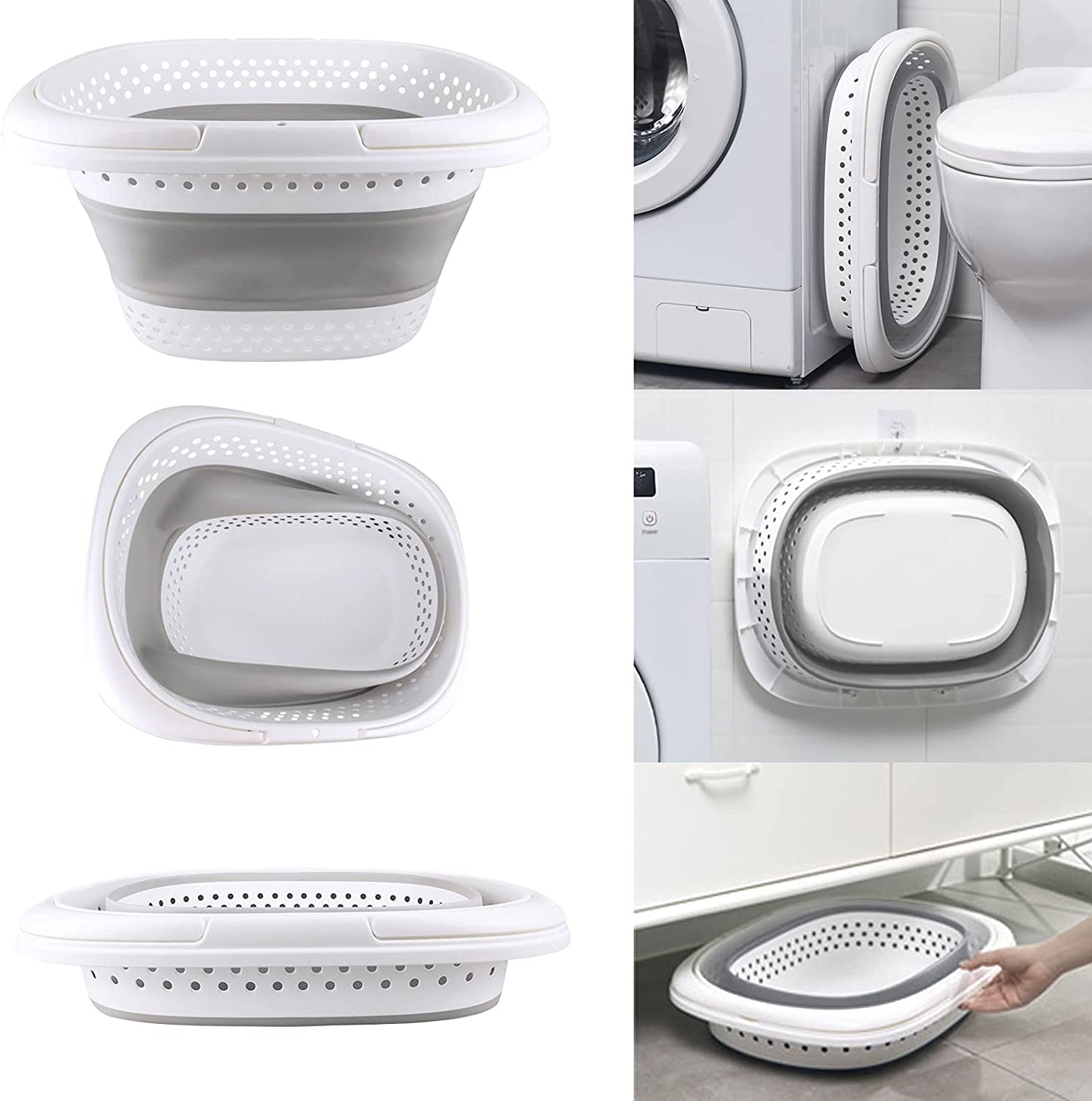 Collapsible Laundry Baskets Foldable Storage Foldable Pop Up Container/Organizer, Grey