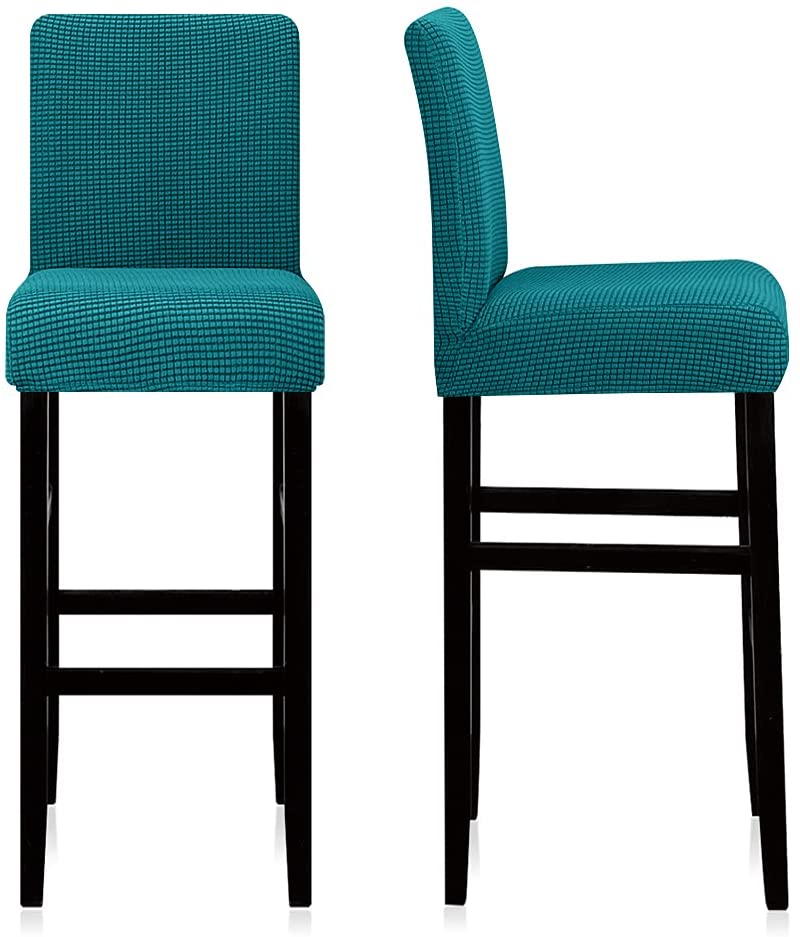 Reusable Pub Counter Stool Chair Covers Set of 2/4/6/8, Dark Teal