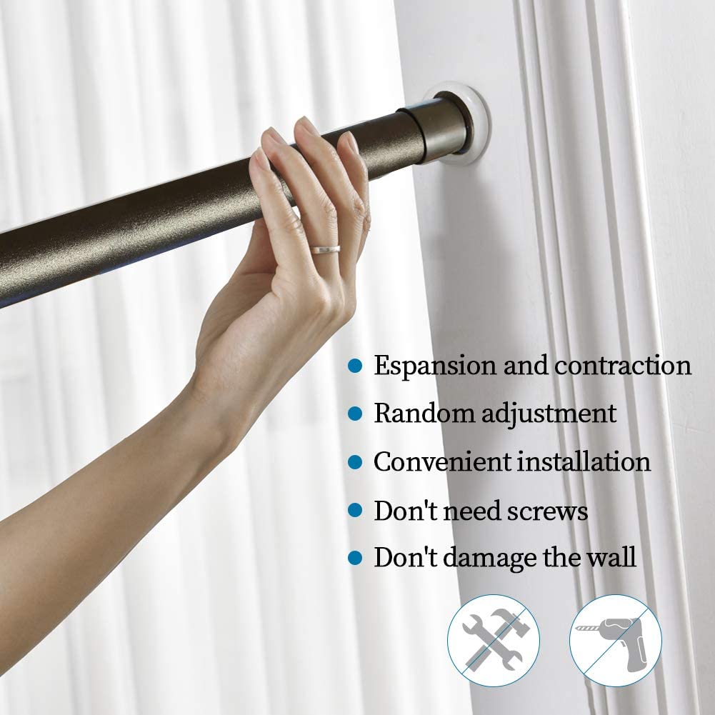 Room Divider Tension Curtain Rod-White